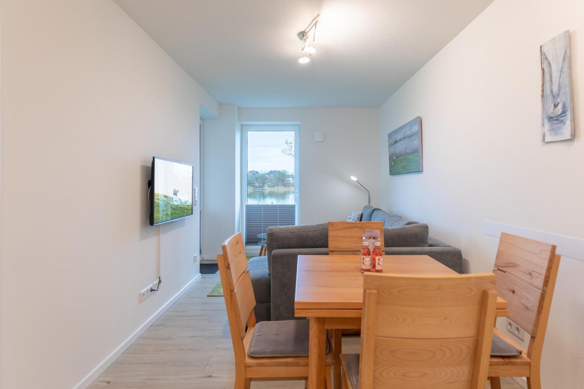 Ferienwohnung "Halligstork" Direkt Am Nordseedeich Mit Blick Auf Den See Nordstrand Dış mekan fotoğraf